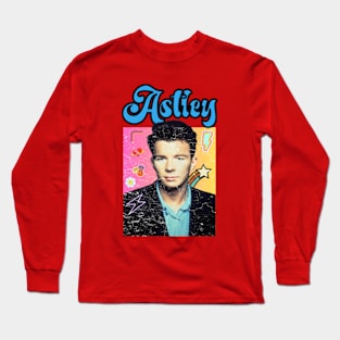 Rick Astley art 90s style retro vintage 80s Long Sleeve T-Shirt